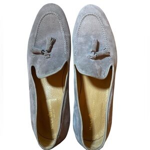 Michele Lopriore Suede Moccasin/Loafer with tassels.  Handmade in Italy. Size 45